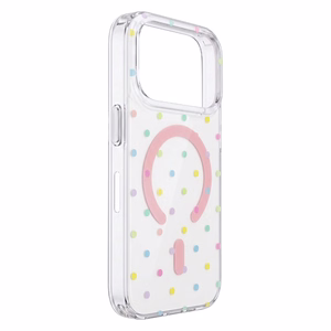 Bubble Dots Mag dėklas, skirtas iphone 16 6,1", baltas