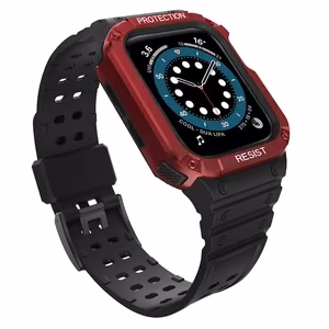 Protect Strap Band for Apple Watch 38/40/41mm Armored Case Strap - Black, Red