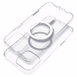 Clear Elite Mag Cover antigiltonis, suderinamas su kameros valdymo mygtuku ir Magnetiniu IPHONE 16 PRO MAX skaidrus