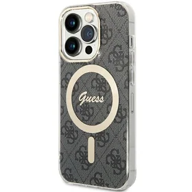 Guess IML 4G magnetinis dėklas telefonui iPhone 15 Pro - juodas