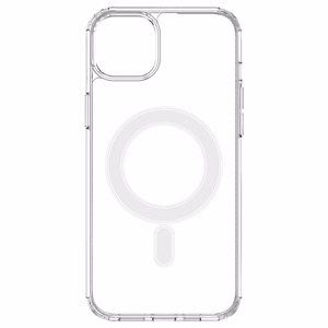 Skaidrus magnetinis dėklas su MagSafe, skirtas iPhone 14 Plus su sidabriniu žiedu – permatomas