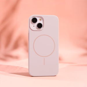 Silikoninis Itin plonas Magnetinis dėklas telefonui iPhone 14 6,1" šviesiai rožinė