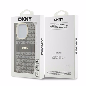 DKNY IML mono ir dryžuotas magnetinis dėklas telefonui iPhone 15 Pro – smėlinis