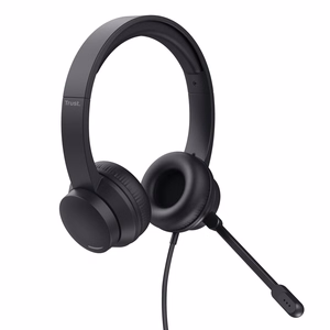 Trust HS-150 наушники проводные накладные для офиса/колл-центра черные