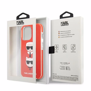 Karl Lagerfeld Karl & Choupette Head dėklas telefonui iPhone 13 Pro / iPhone 13 - raudonas