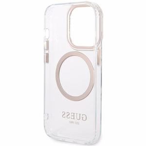 Guess metalinis kontūras Magnetinis dėklas iPhone 15 Pro - auksinis