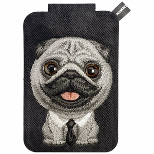 Nimmy New Big-Eye Cute Pets 2.0 Dog magnetinis „MagSafe“ kortelių dėklas telefonui su stovu – juodas