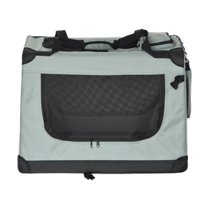 Foldable pet carrier bag, size XXL, 90 x 61 x 65 cm, grey, REBEL ANIMALS