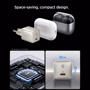 Spigen Essential EE301EU 1 jungties 30 W sieninis įkroviklis – titano spalvos