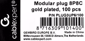 Cablexpert PLUG3UP6/100 laido jungtis 1 Permatomas