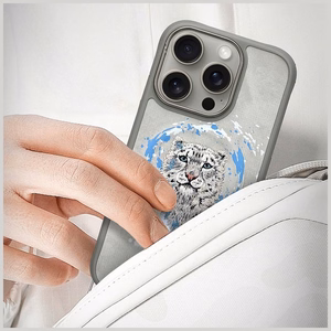 Nimmy Pantera magnetinis dėklas telefonui iPhone 16 Pro - pilkas