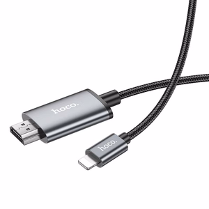 Kabelis Hoco UA27 Lightning to HDMI 2.0m pilkas