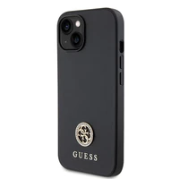 Guess GUHCP15MPS4DGPK iPhone 15 Plus 6.7" juodas/juodas kietas dėklas telefonui Strass Metal Logo