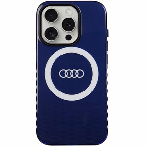 Audi IML Magnetinis dėklas su dideliu logotipu telefonui iPhone 15 Pro - mėlynas