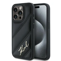Karl Lagerfeld Diagonal Quilted Script dėklas telefonui iPhone 13 Pro / 13 - juodas