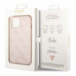 Guess GUHCP14MG4GFPI iPhone 14 Plus 6.7" rožinis dėklas 4G Metal Gold Logo