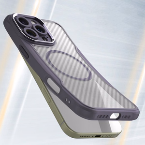 Lyderiaujanti serija Magnetinis silikoninis dėklas telefonui iPhone 16 Pro (m) - violetinis