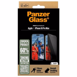 PanzerGlass privatumo apsauginis stiklas iPhone 16 Pro Max 6.9" itin platus P2864