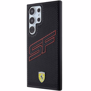 Ferrari Big SF Perforated dėklas telefonui Samsung Galaxy S24 Ultra - juodas
