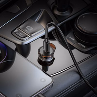 Automobilinis įkroviklis Hoco USB C QC PD 30W + kabelis USB C į Lightning NZ16 metalinis pilkas