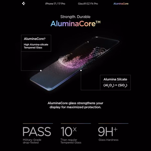 Spigen Glas.TR EZ Fit Pro grūdintas stiklas iPhone 16 Pro / 17 / 17 Pro - skaidrus