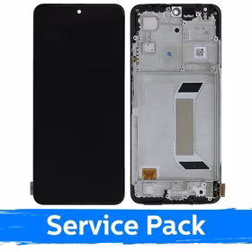 Ekranas skirtas Xiaomi Redmi Note 12 5G / Poco X5 5G juodas su rėmeliu (Service Pack)