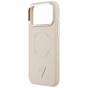 Guess Triangle Logo MagSafe Dėklas for iPhone 17 Pro - smėlinis