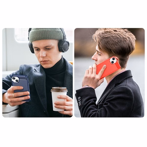 Carbon dėklas iPhone 14 Plus lankstus gelinis galinis dangtelis mėlynas