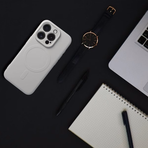 Dėklas Samsung A27 Silicone Mag Cover suderinamas su MagSafe (kameros apsauga) pilkas titano