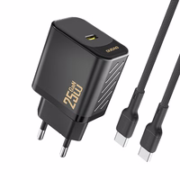 Dudao A27CEU PD 25W GaN SB-C Wall Įkroviklis with USB-C Laidas - Juodas