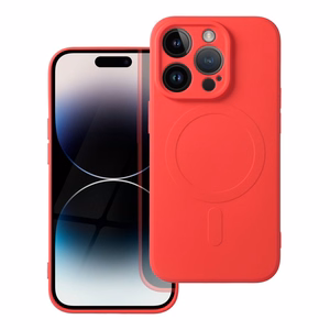 Dėklas Silicone Mag Cover (MagSafe) skirtas iPhone 14 Pro raudonas