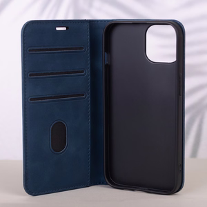 Išmanusis Suede dėklas for Samsung Galaxy A17 4G / A17 5G / A26 5G tamsiai mėlynas