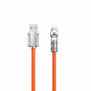 USB laidas Dudao L24AL (180' kampas) Oranžinis Lightning 100cm (iki 30W)