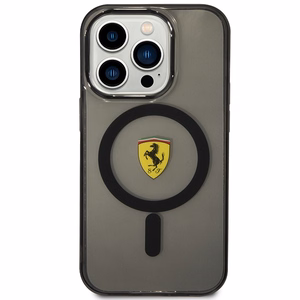 Ferrari FEHMP14LUKK iPhone 14 Pro 6.1" juodas/juodas kietas dėklas Translucent Magnetinis