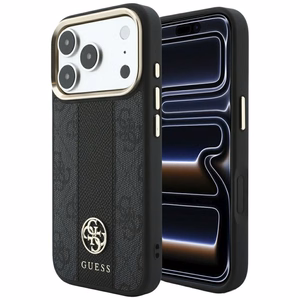 Dėklas, skirtas IPHONE 18 Pro Max/17 Pro max suderinamas su „MagSafe“ (Stripe Round and Classic Logos 4G) (spalva: juoda)