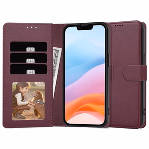 Dėklas Fancy Wallet Samsung S741 S26 FE tamsiai raudonas