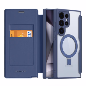 Dux Ducis Skin X Pro dėklas su magnetiniu žiedu / stovu Samsung S24 Ultra - mėlynas