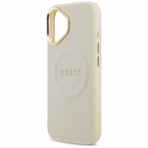 GUESS dėklas telefonui IPHONE 17, suderinamas su MagSafe GUHMP17SPSAMSECE (PU su bijūno karštu antspaudu) smėlinis
