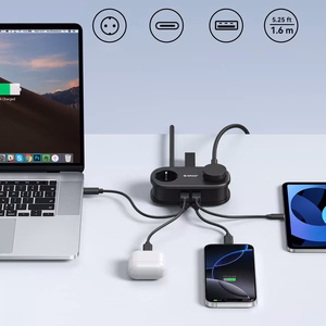 Orico AP3 20W GaN 5in1 maitinimo blokas 2x AC + 2x USB-A + 1x USB-C - juodas