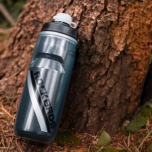 Rockbros 620 ml termo gertuvė dviračiui, be BPA, pereinamos juodos spalvos