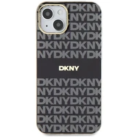 DKNY IML Mono ir juostelės Magnetinis dėklas iPhone 15 Plus / 14 Plus - juoda