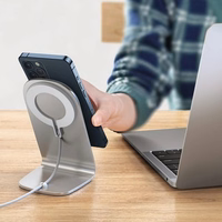 Belaidis įkroviklis CHOETECH, 15W, magnetinis, pilkas su stovu