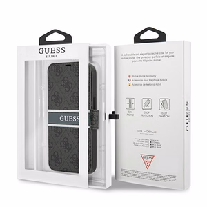 Guess GUBKP13S4GDGR iPhone 13 mini 5.4" серый/серый книжка 4G Stripe