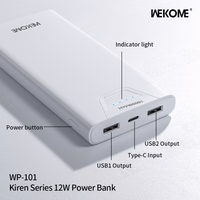 Išorinė baterija WK Design "WP-101" juoda 10000mAh