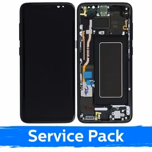 Ekranas skirtas Samsung G950 S8 su rėmeliu / Midnight Black / (Service Pack)
