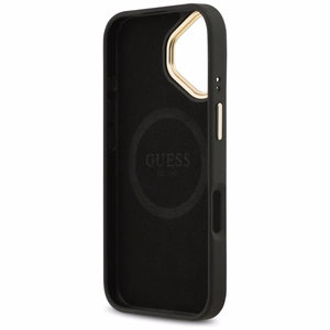 Guess 4G Logotipo Plokštelė Magnetinis dėklas telefonui iPhone 17 juodas