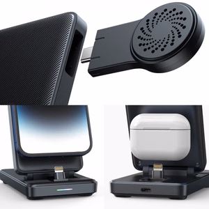 Belaidis įkroviklis Joyroom JR-WQS02 4in1, juodas (iPhone / Apple Watch / Airpods)