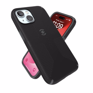 Speck Candyshell Grip MagSafe - iPhone 17e / 16e / 15 / 14 / 13 dėklas (juodas / Slate pilkas)