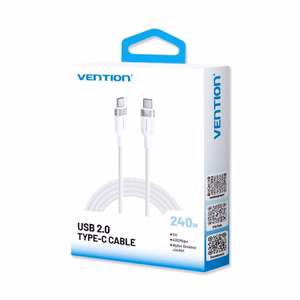 Vention USB 2.0 5A 240W 1m BK USB-C į C kabelis