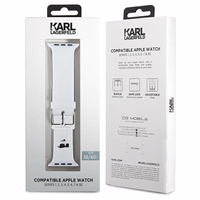 Karl Lagerfeld 3D Rubber Choupette Heads Dirželis for Apple Watch 38/40/41mm - Baltas